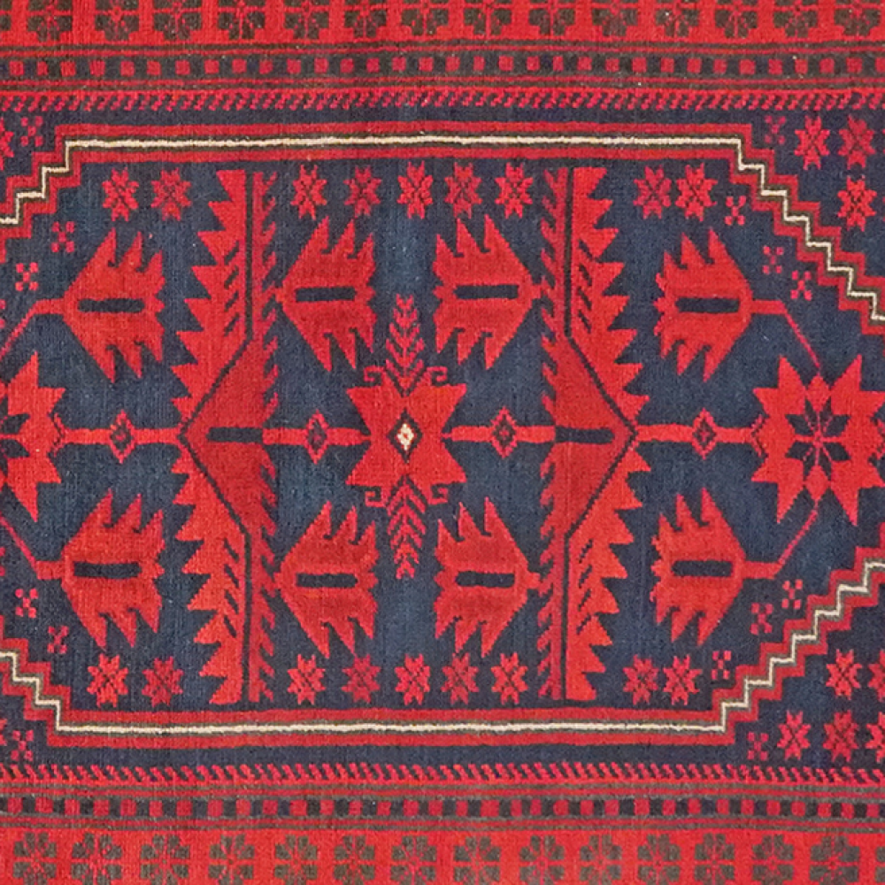Yagdjibedir — Handgefertigt, 184x109 cm, Rot, 100% Virgin Wool | View 5