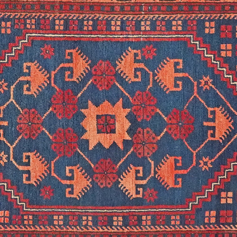 Yagdjibedir — Hand-knotted, 105x182 cm, Blue, 100% Virgin Wool | View 4