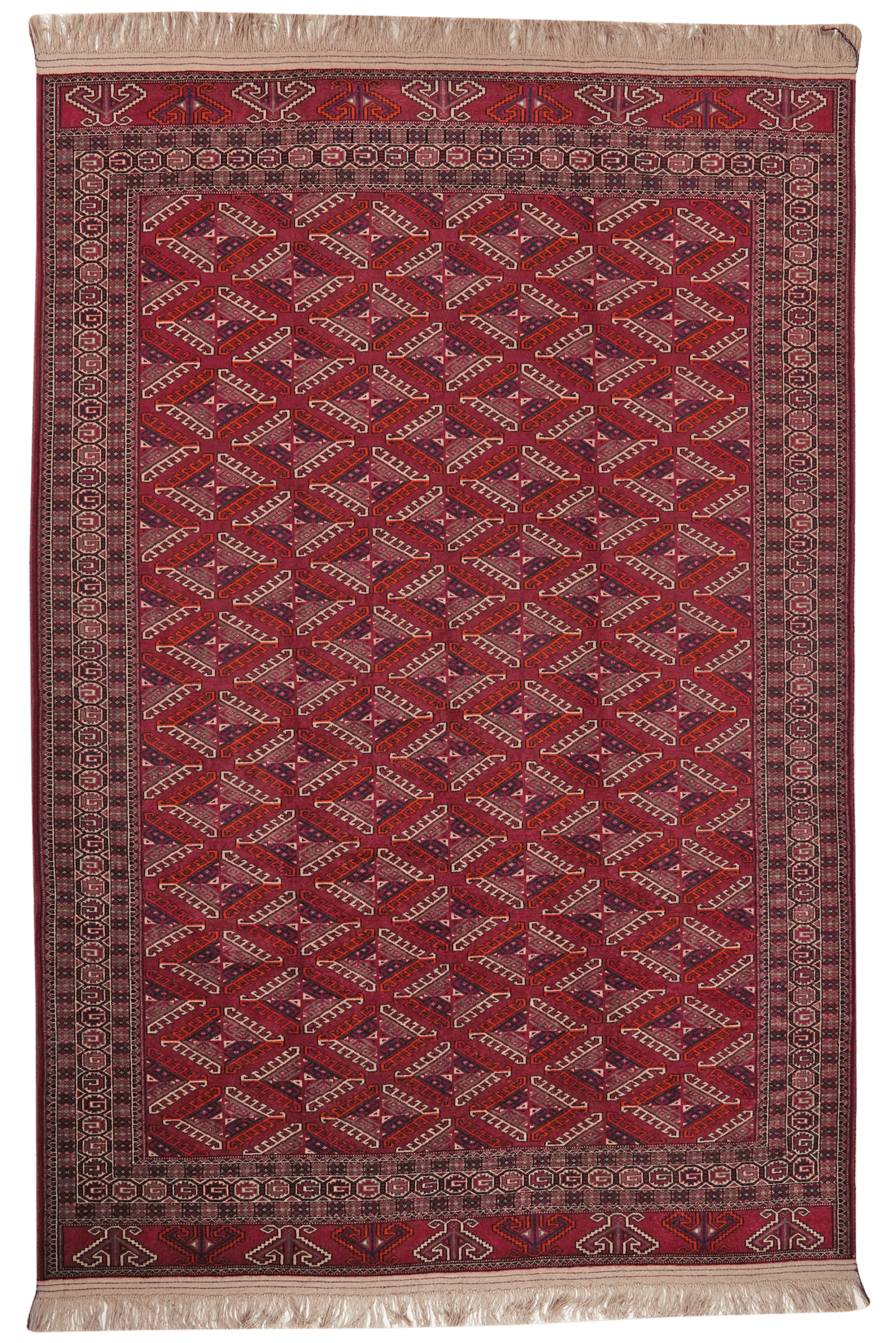 Turkman — Hand-knotted, 185x273 cm, Red, 100% Virgin Wool | Main view