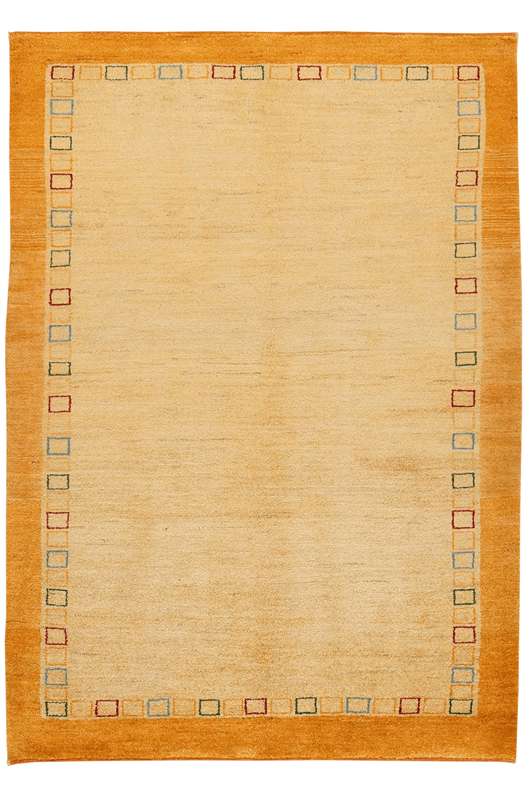 Rizbaf — Hand-knotted, 124x176 cm, Yellow, 100% Virgin Wool | Main view