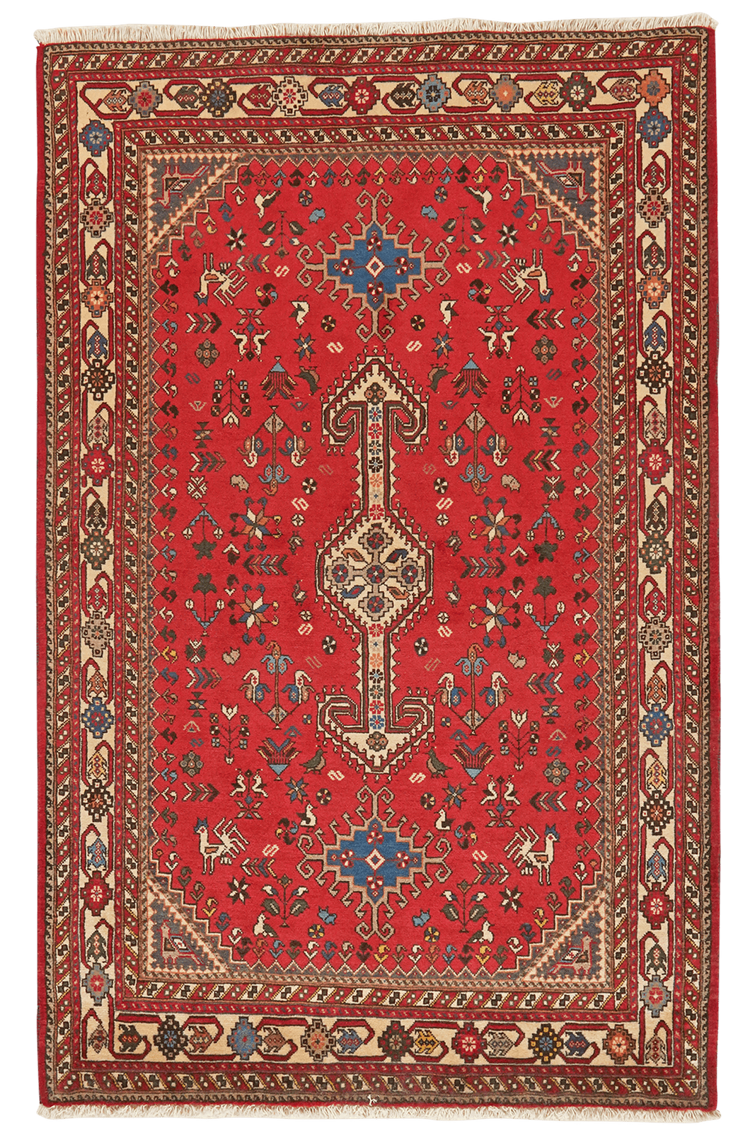 Nasrabad — Hand-knotted, 103x162 cm, Red, 100% Virgin Wool | Main view
