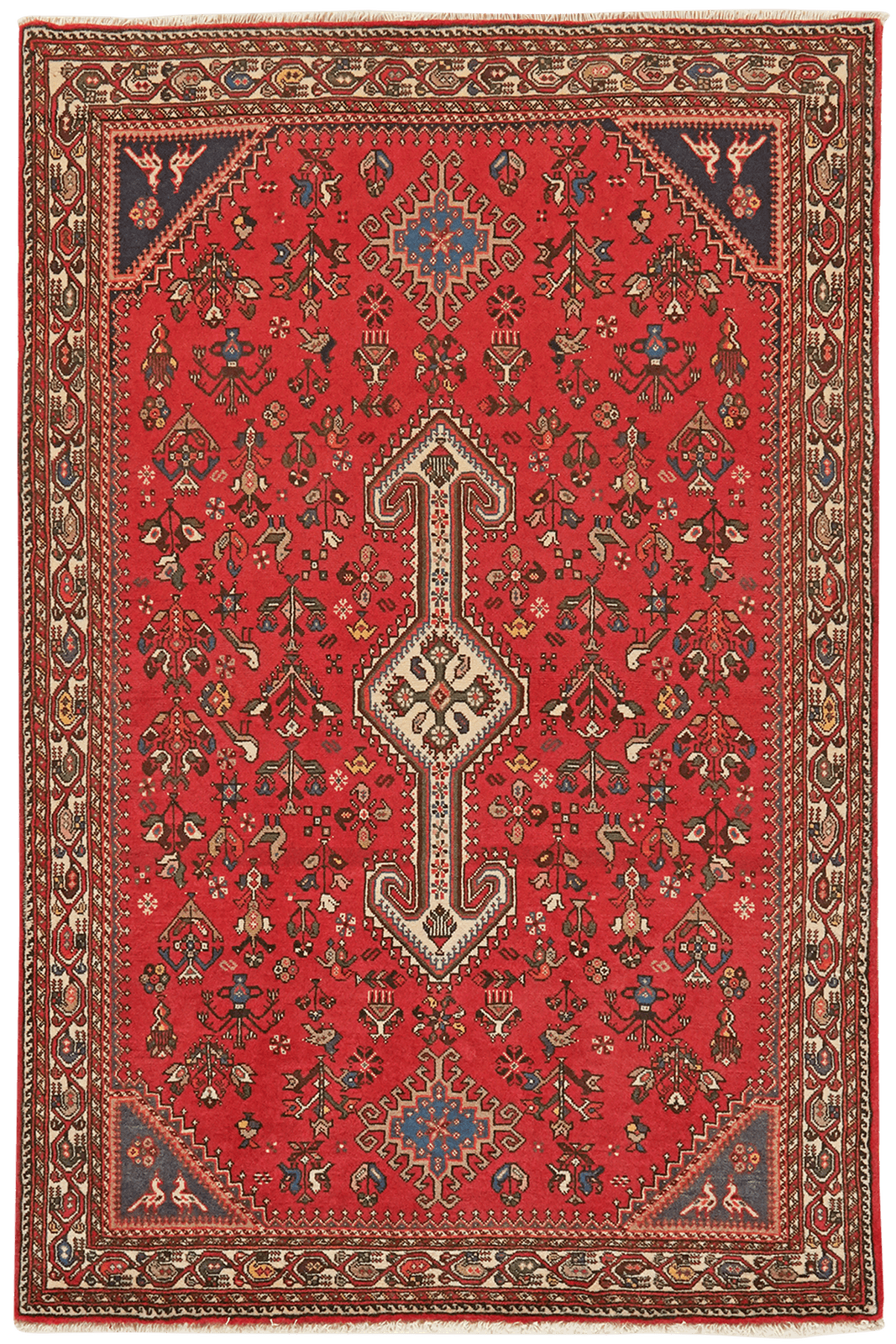 Nasrabad — Hand-knotted, 101x153 cm, Red, 100% Virgin Wool | Main view