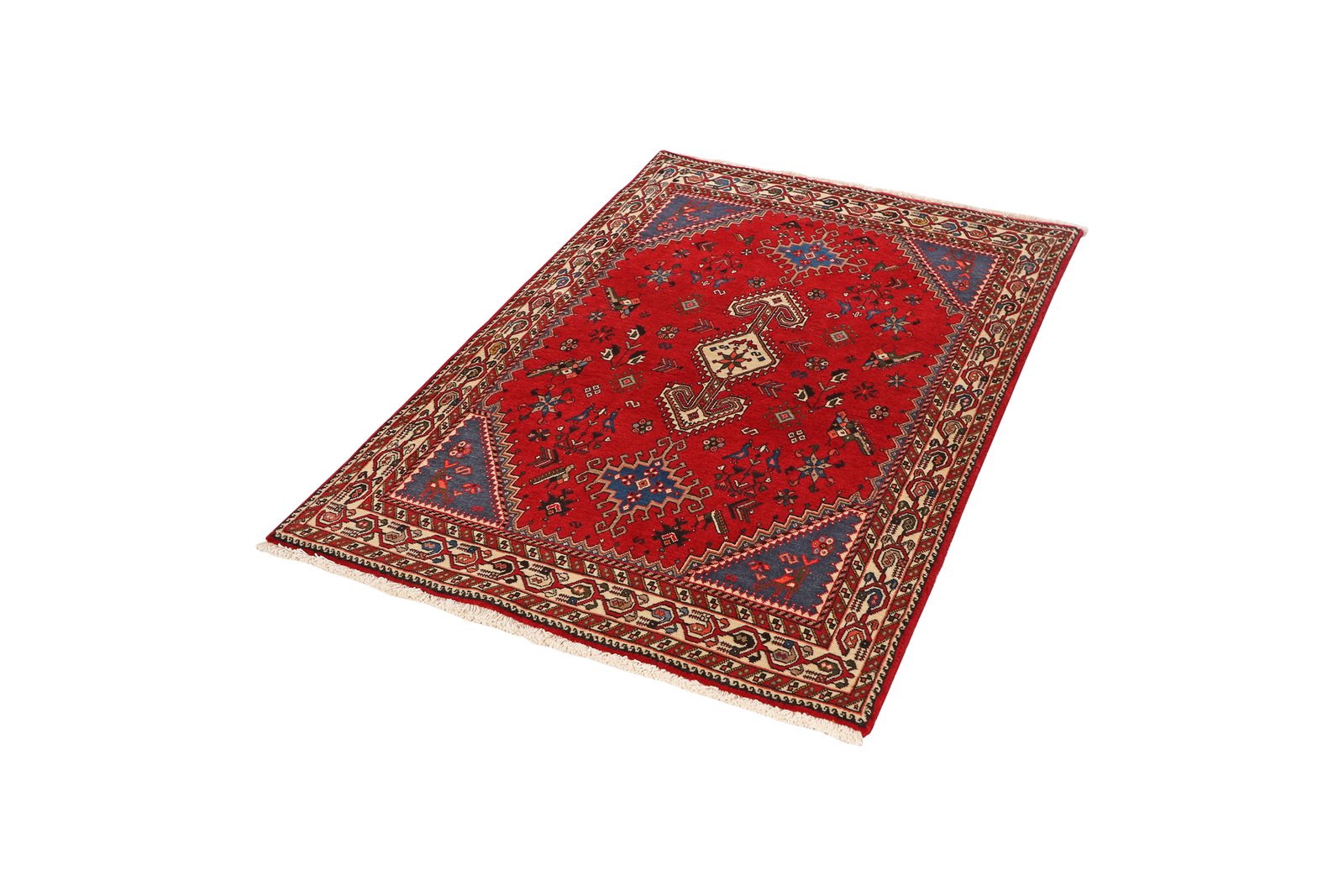 Nasrabad — Hand-knotted, 100x150 cm, Red, 100% Virgin Wool | View 5