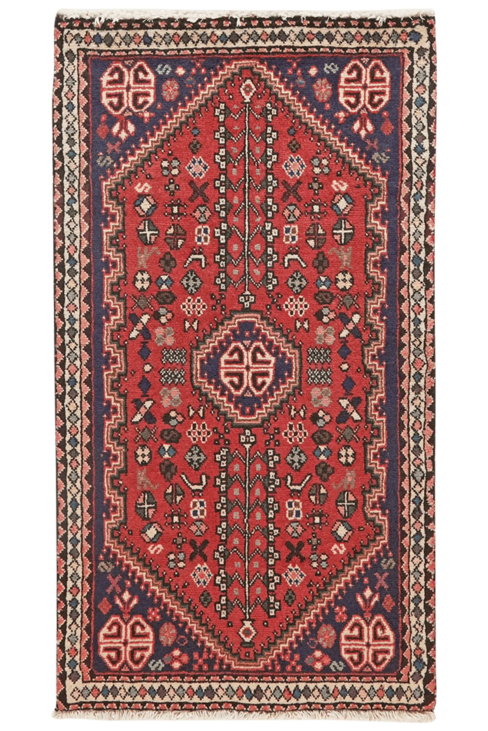Abadeh — Hand-knotted, 58x104 cm, Red, 100% Virgin Wool | Main view