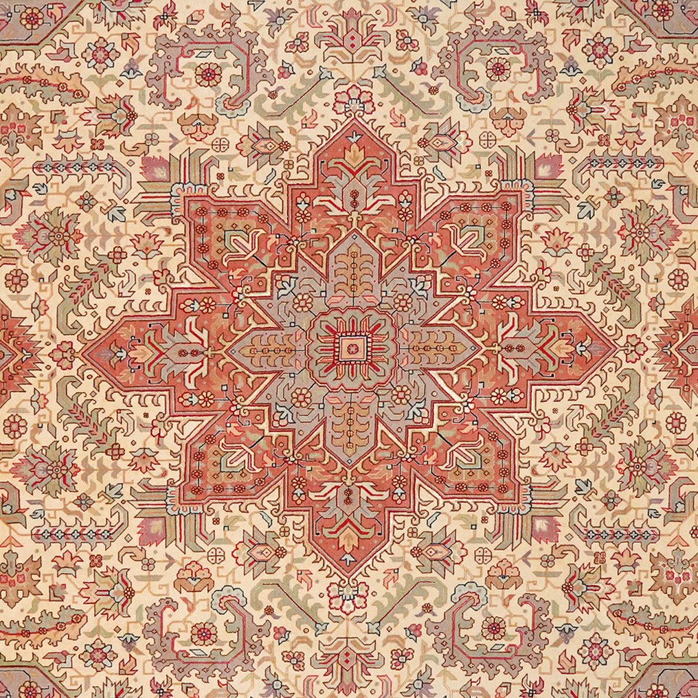 Tabriz 50 Raj — Hand-knotted, 207x307 cm, Beige, 100% Virgin Wool | View 4