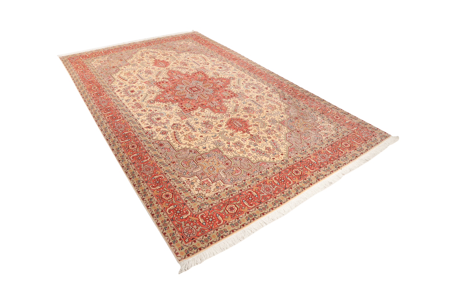 Tabriz 50 Raj — Hand-knotted, 207x307 cm, Beige, 100% Virgin Wool | View 5