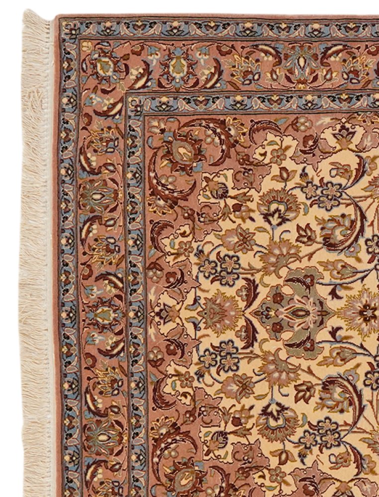 Isfahan — Hand-knotted, 104x158 cm, Beige, 95% Schurwolle, 5% Seide | View 3