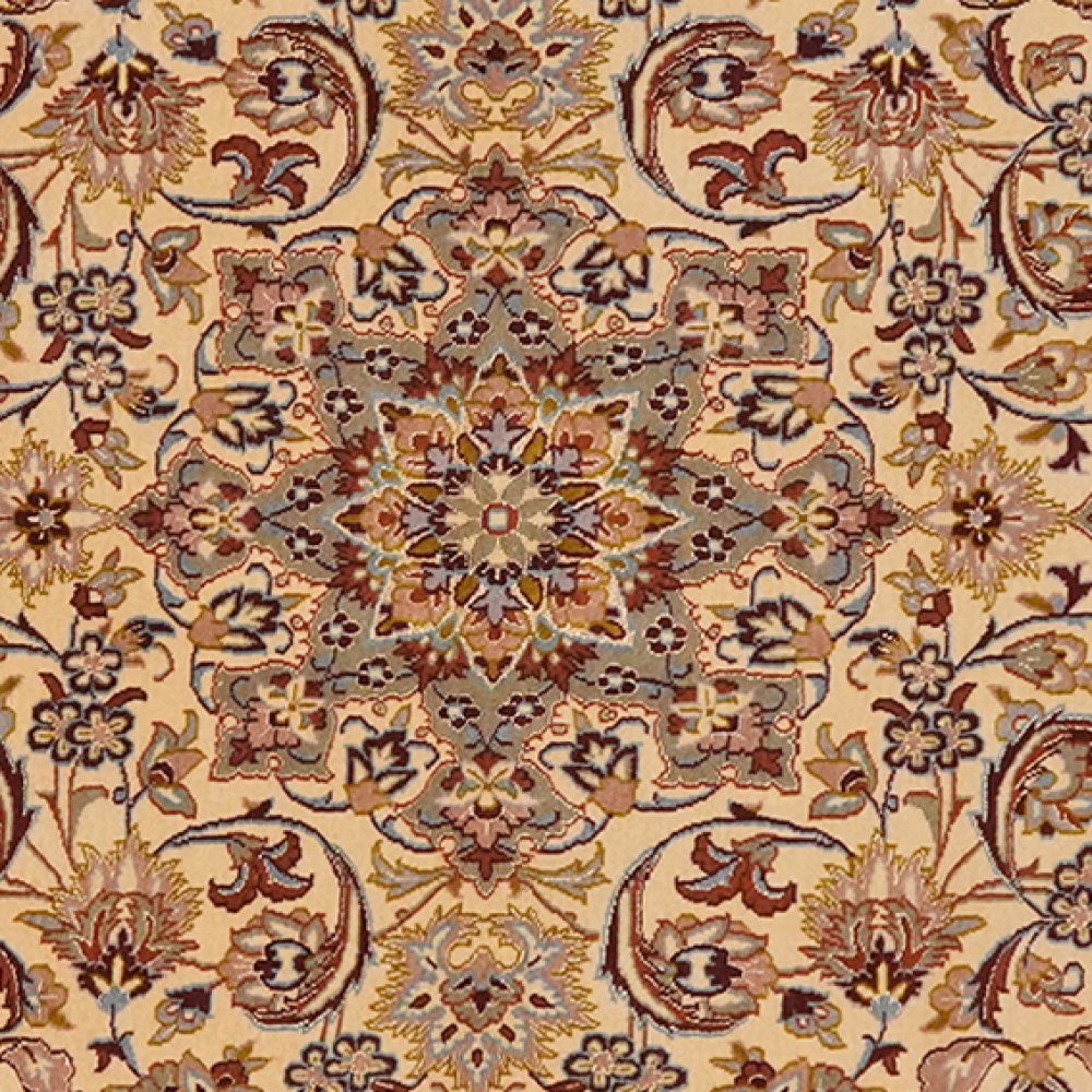 Isfahan — Hand-knotted, 104x158 cm, Beige, 95% Schurwolle, 5% Seide | View 4