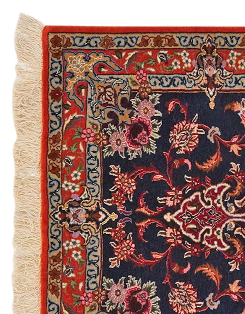 Isfahan — Hand-knotted, 77x113 cm, Blue, 90% Schurwolle, 10% Seide | View 3