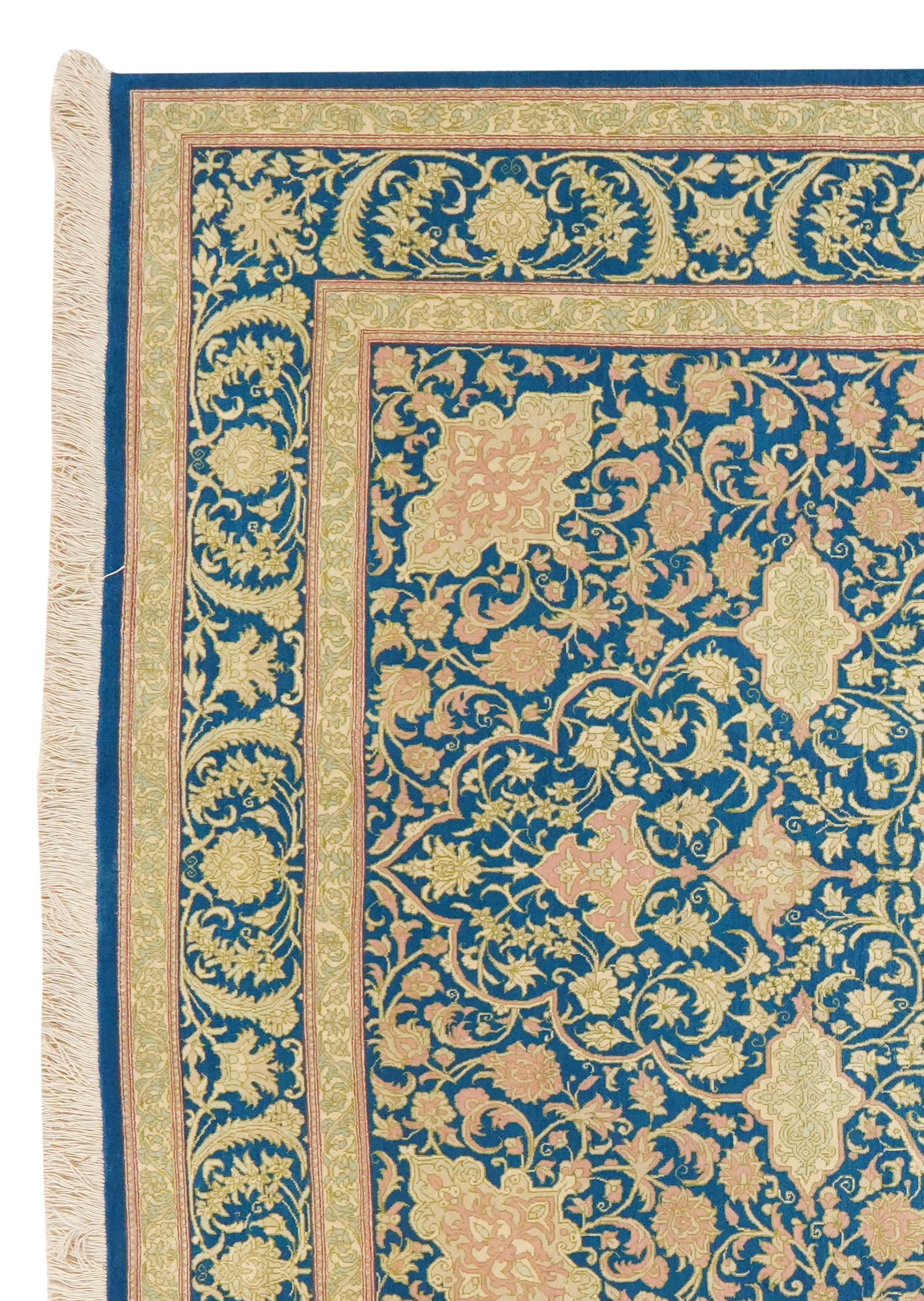 Ghoum Seide — Handgefertigt, 195x137 cm, Blau, 100% Seide | View 4