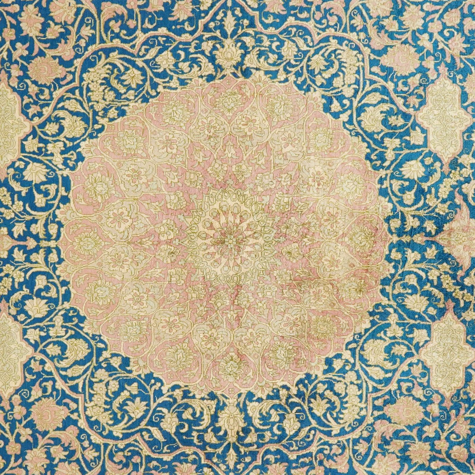 Ghoum Seide — Handgefertigt, 195x137 cm, Blau, 100% Seide | View 5