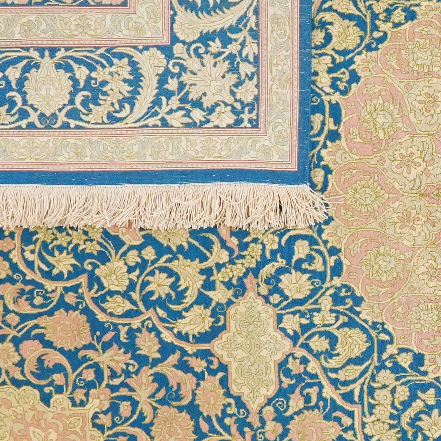 Ghoum Seide — Handgefertigt, 195x137 cm, Blau, 100% Seide | View 7