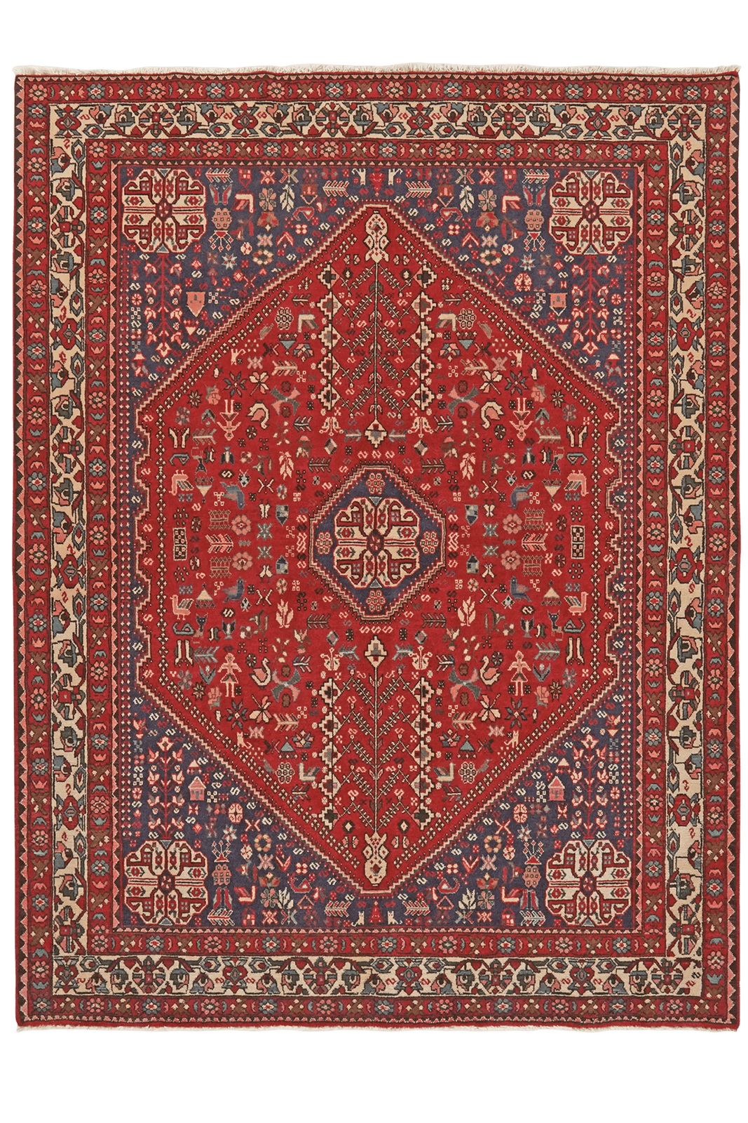 Abadeh — Hand-knotted, 152x201 cm, Red, 100% Virgin Wool | Main view