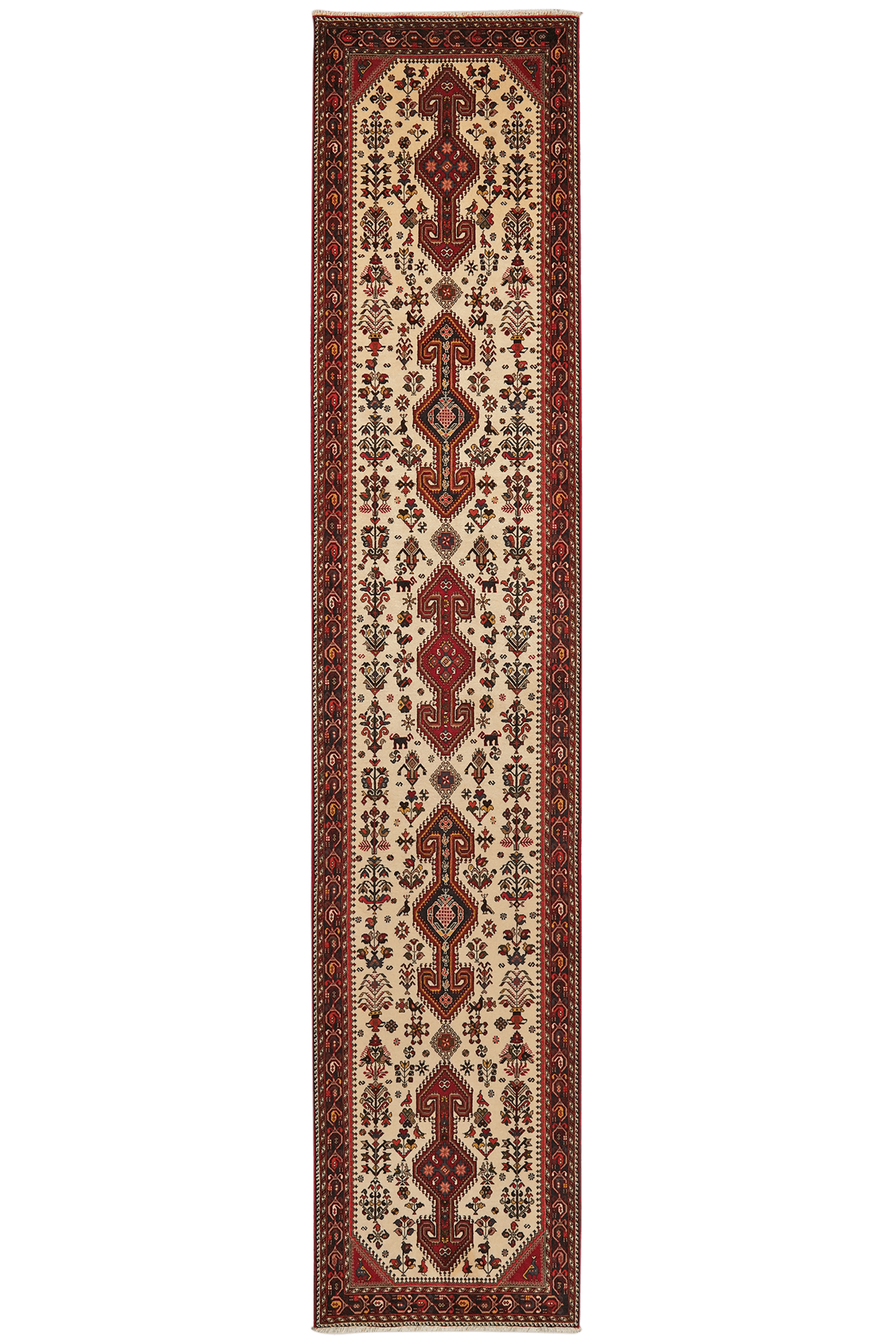 Nasrabad — Hand-knotted, 81x398 cm, Beige, 100% Virgin Wool | Main view