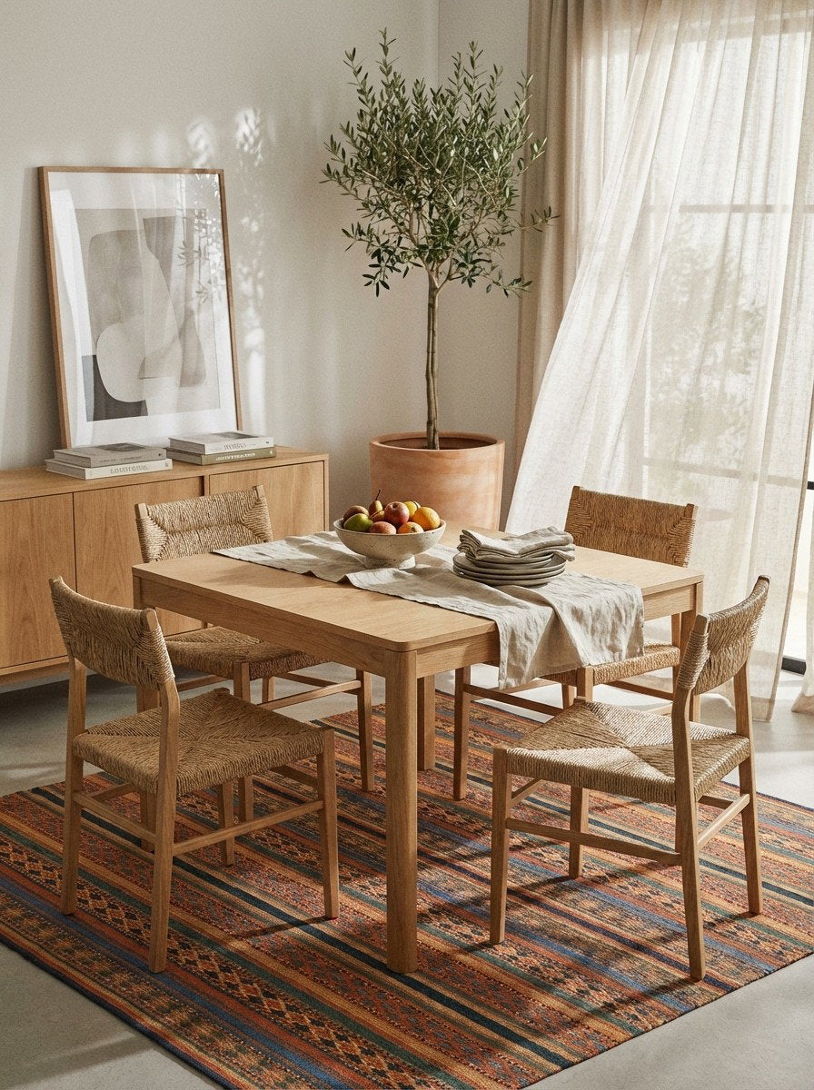 Kelim Djadjim — Handgefertigt, 102x101 cm, Bunt, 100% Virgin Wool | Detail view