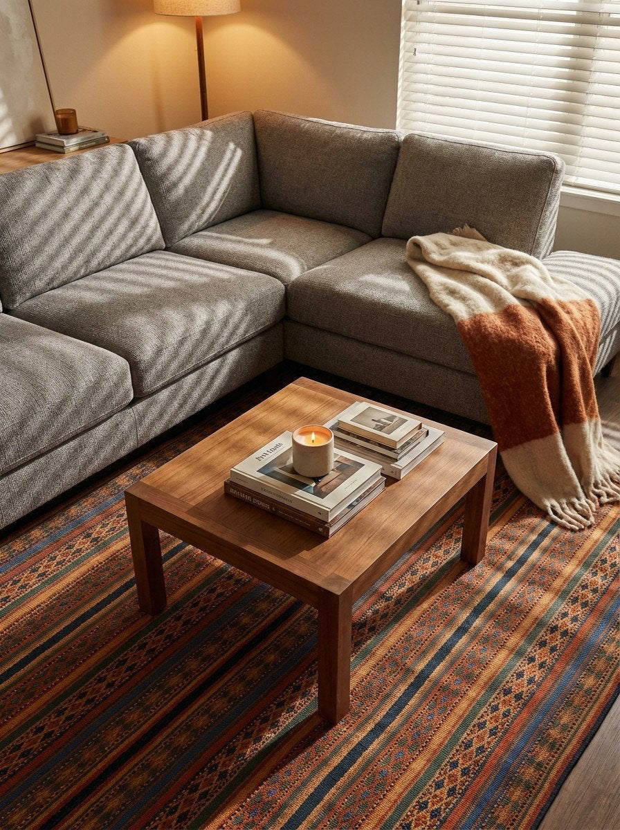 Kelim Djadjim — Handgefertigt, 102x101 cm, Bunt, 100% Virgin Wool | Back view