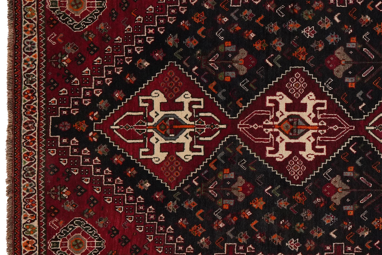 Gashgai — Hand-knotted, 112x159 cm, Blue, 100% Virgin Wool | View 3