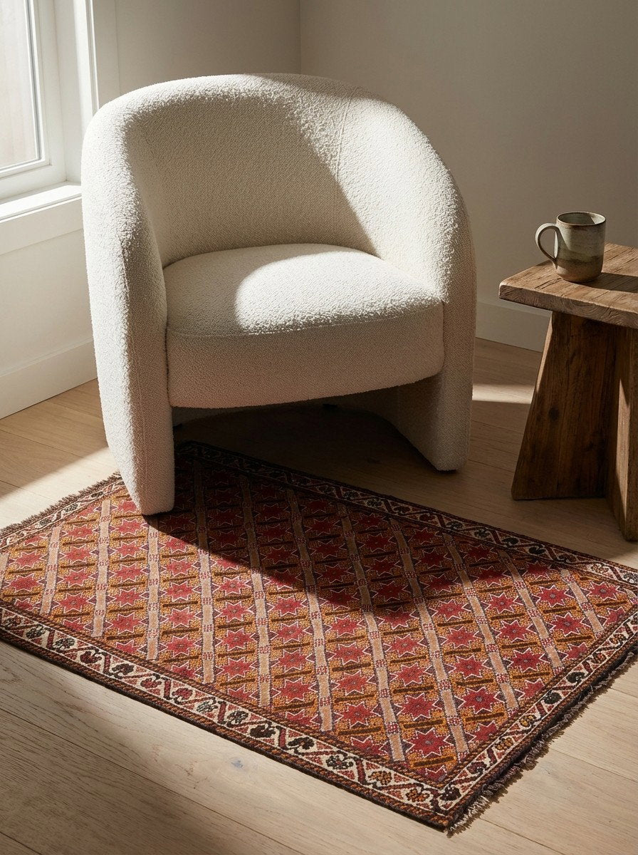 Gashgai — Handgefertigt, 119x76 cm, Beige, 100% Virgin Wool | Detail view