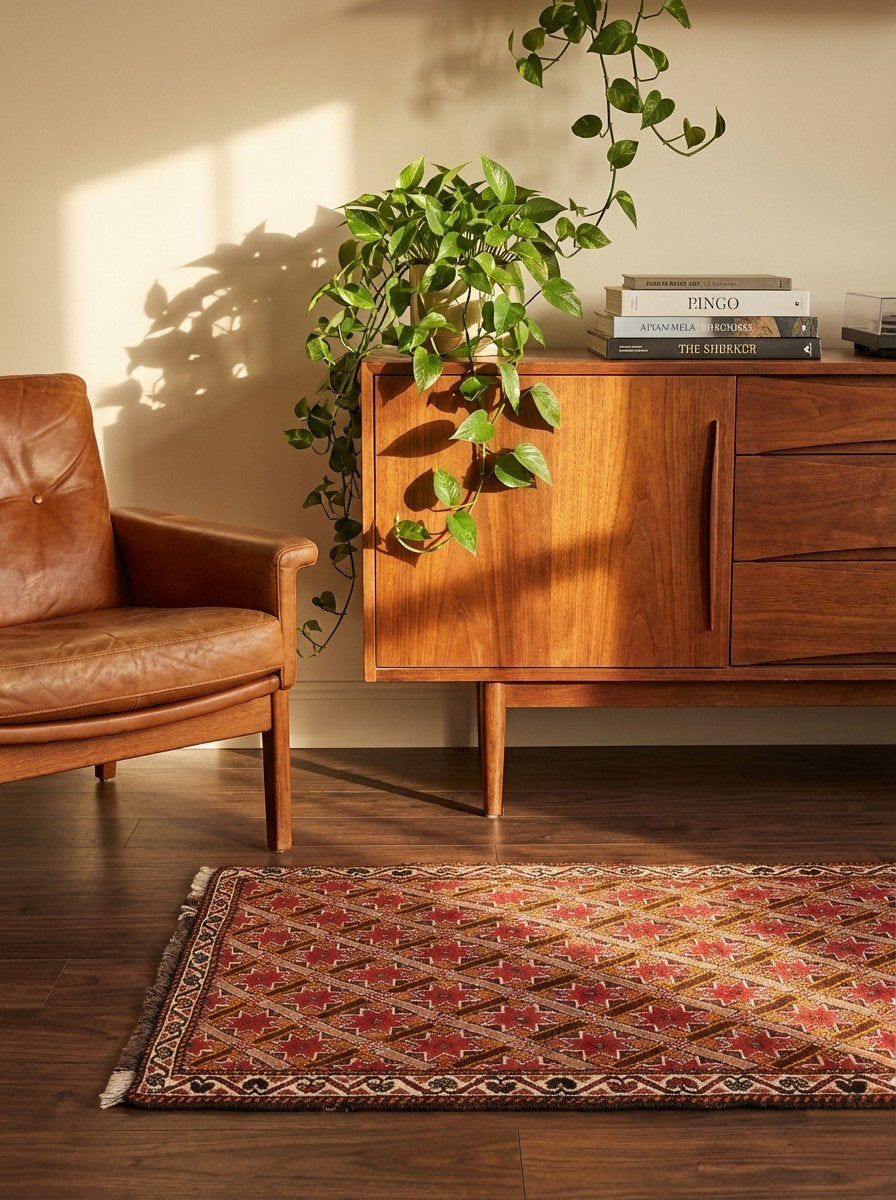 Gashgai — Handgefertigt, 119x76 cm, Beige, 100% Virgin Wool | Back view