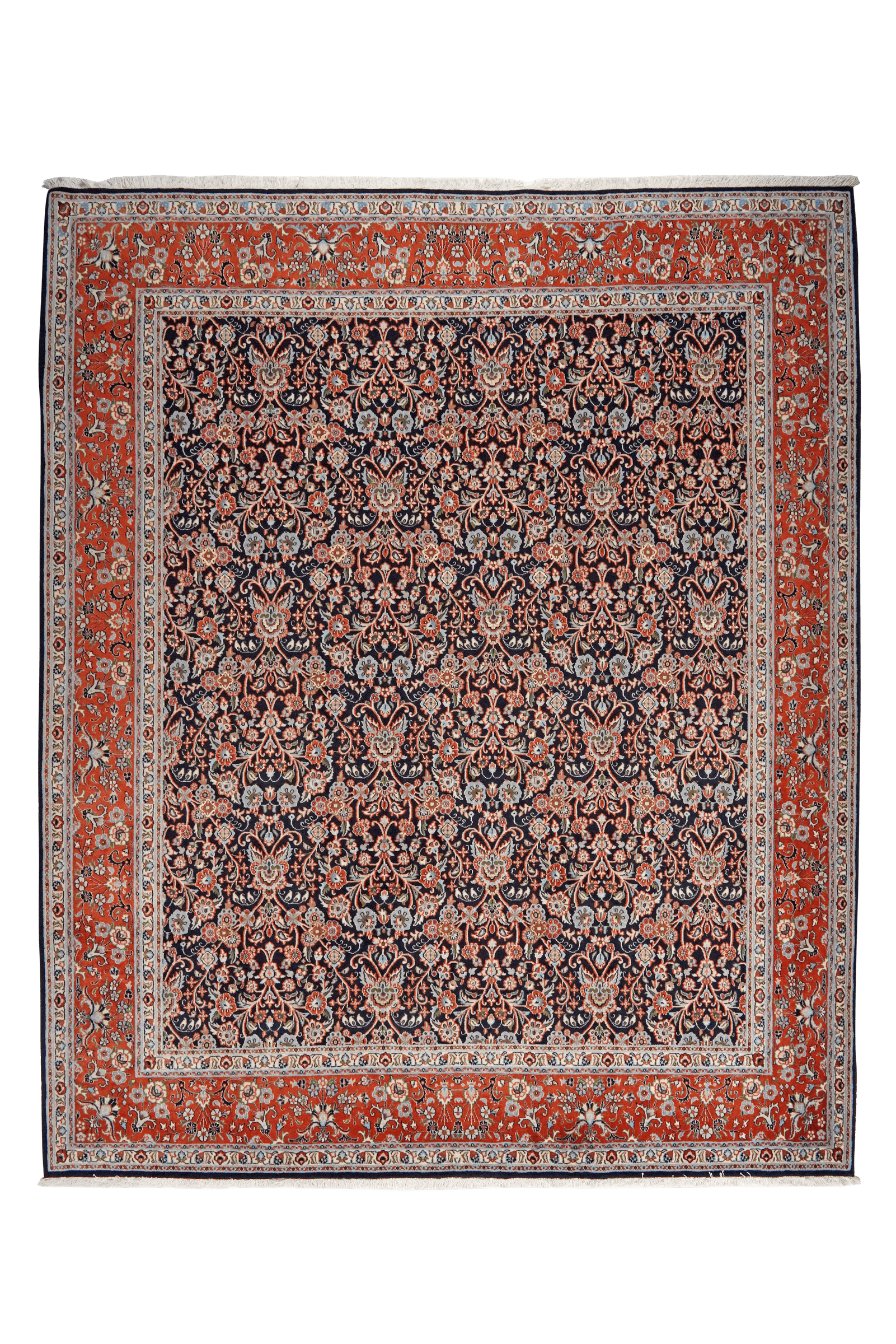 Moud — Hand-knotted, 223x275 cm, Blue, 100% Virgin Wool | Main view