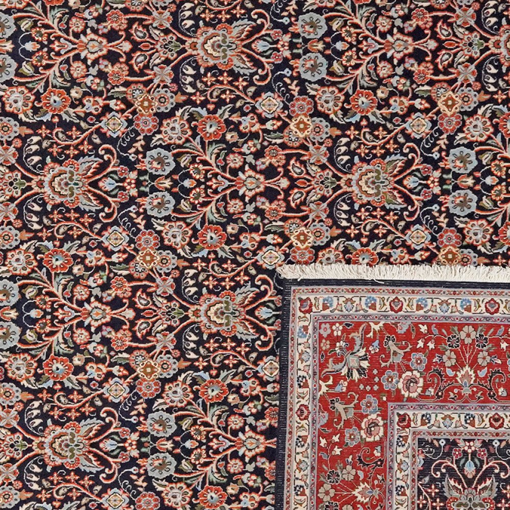 Moud — Hand-knotted, 223x275 cm, Blue, 100% Virgin Wool | View 6
