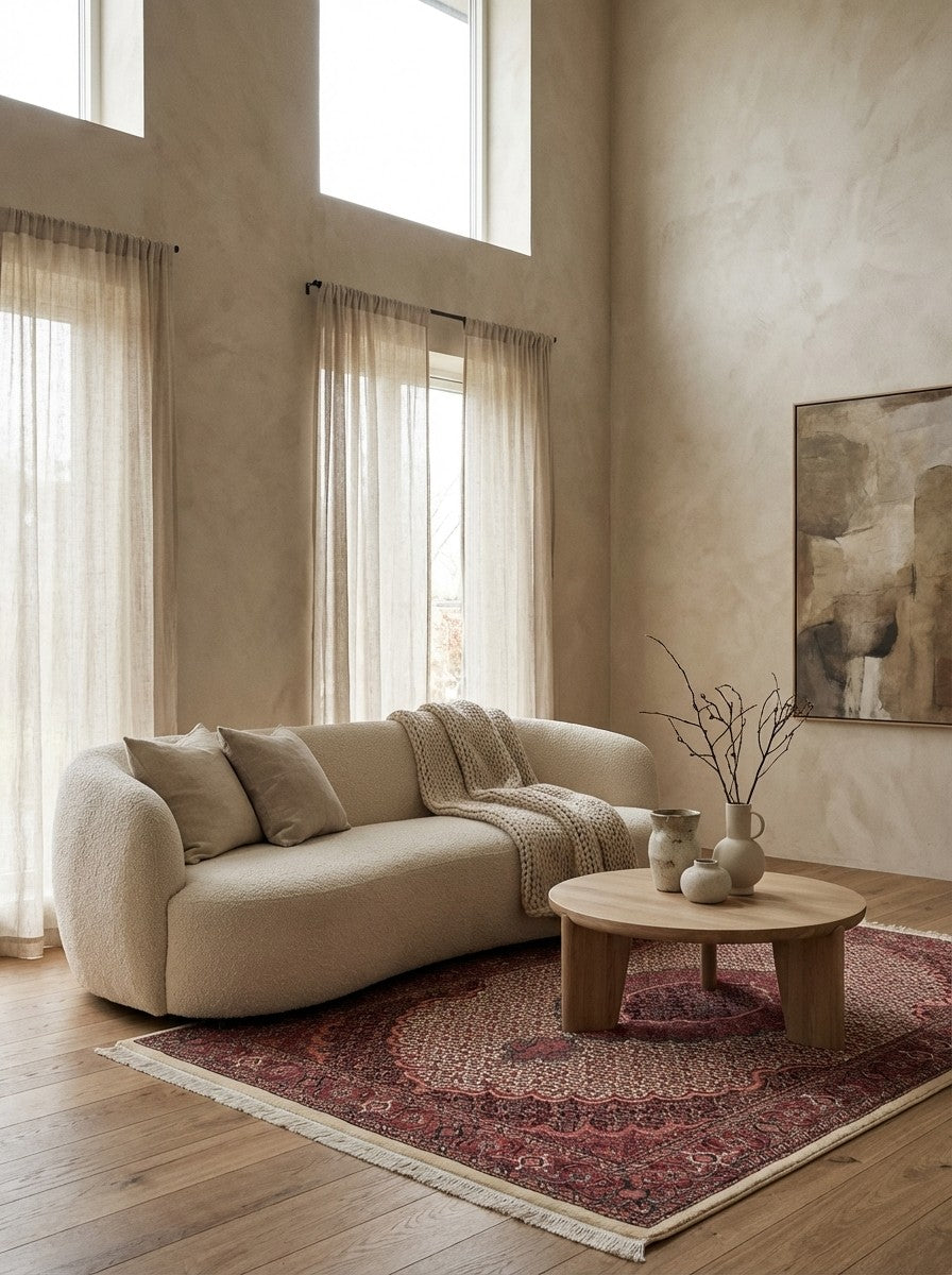 Bidjar Bookan — Hand-knotted, 113x183 cm, Beige, 95% Schurwolle, 5% Seide | Detail view