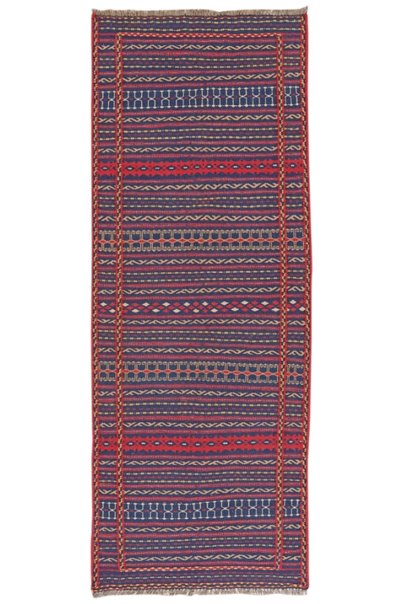 Kelim Kordi — Handmade, 79x200 cm, Violett, 100% Virgin Wool | Main view