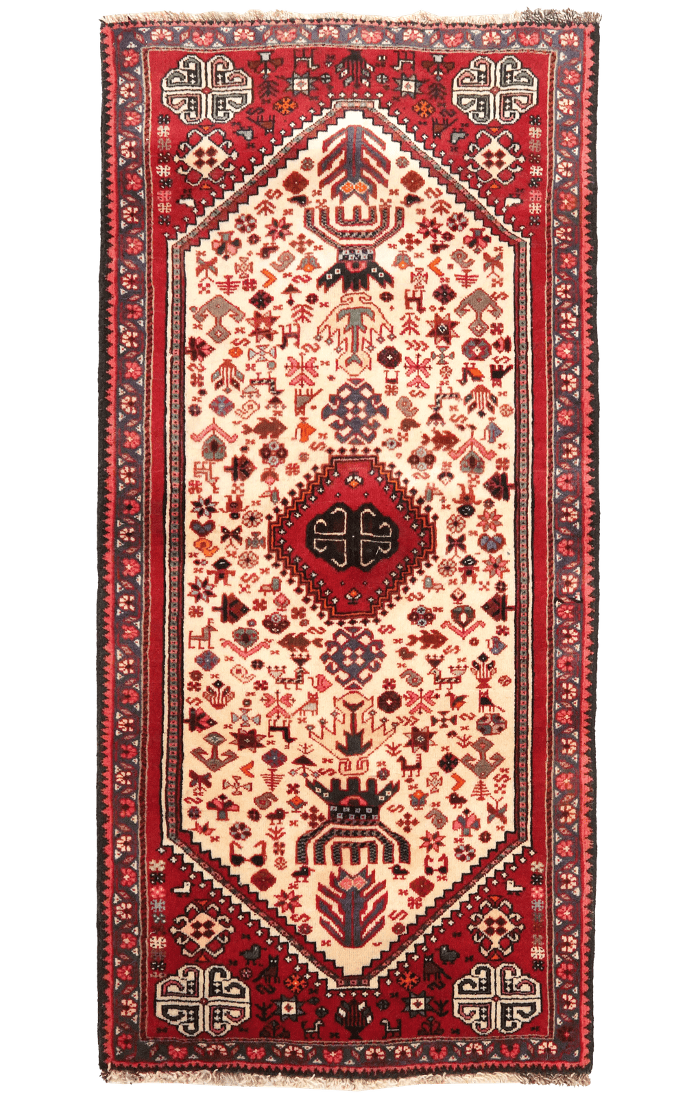 Gashgai — Hand-knotted, 74x155 cm, Beige, 100% Virgin Wool | Main view