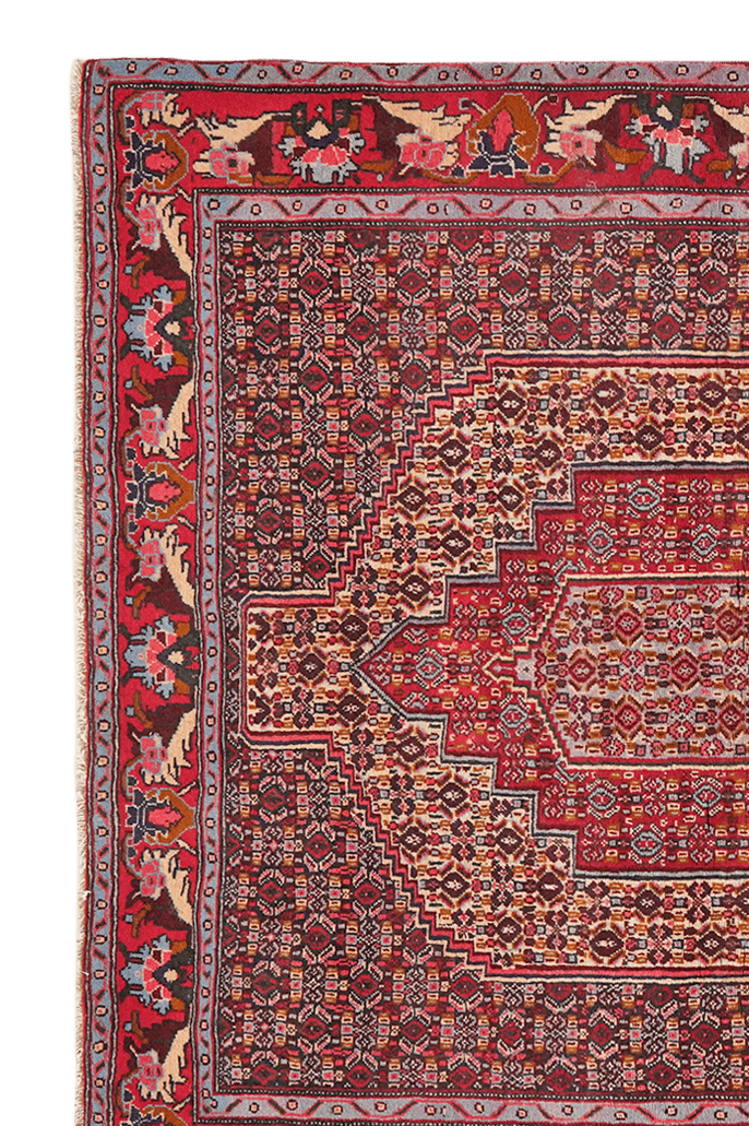 Senneh — Hand-knotted, 122x130 cm, Beige, 100% Virgin Wool | View 3