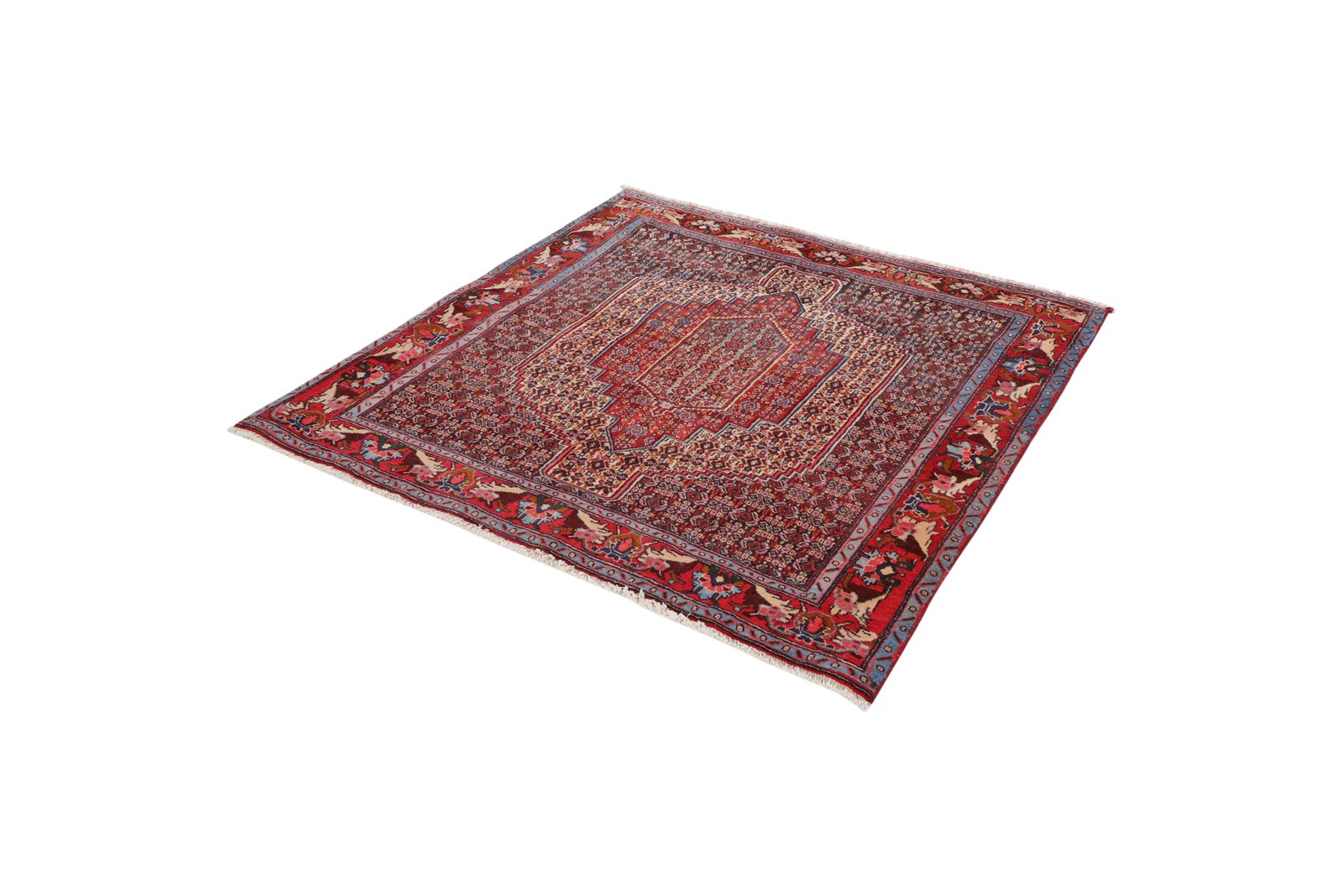 Senneh — Hand-knotted, 122x130 cm, Beige, 100% Virgin Wool | View 5