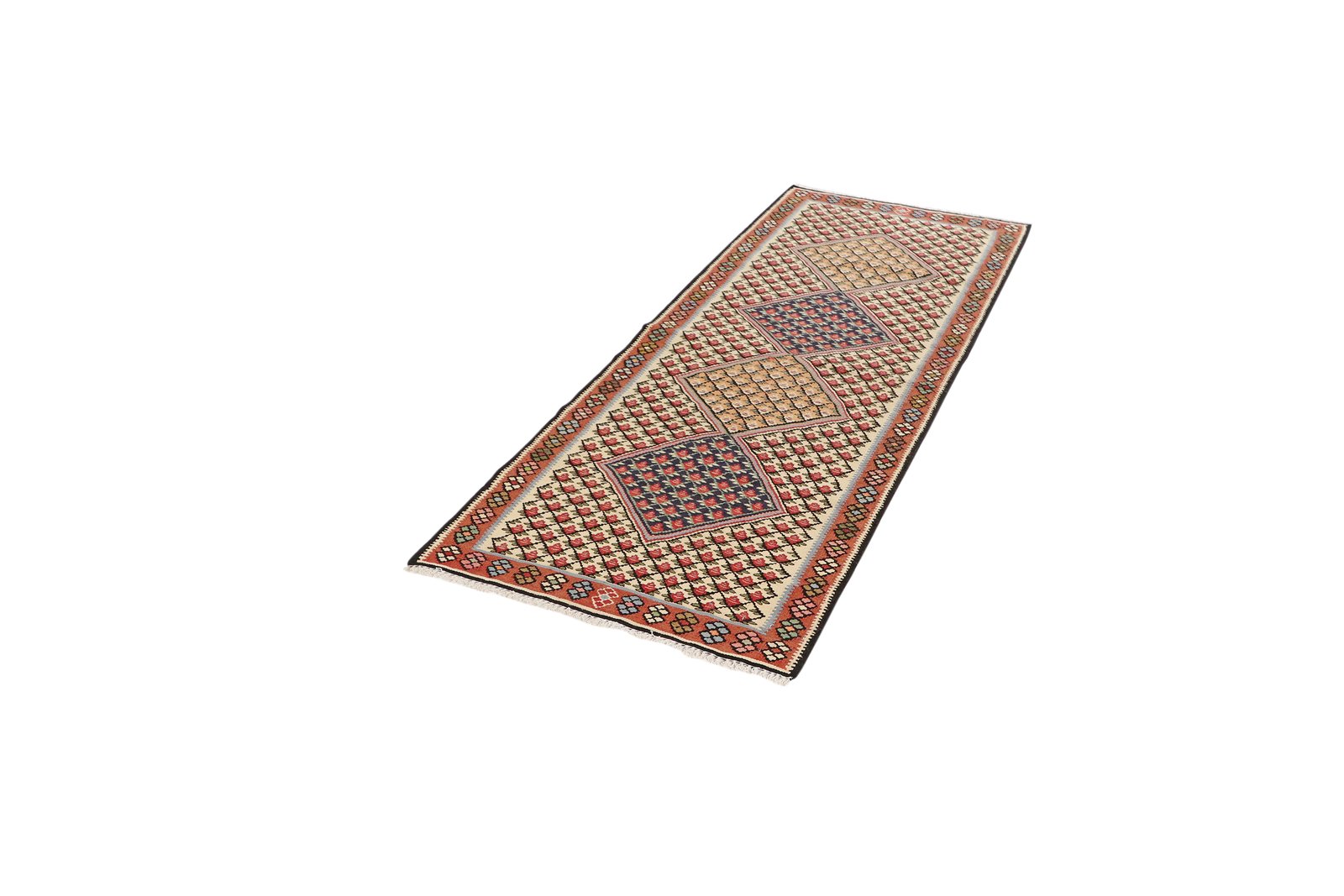 Kelim Senneh — Handmade, 73x200 cm, Beige, 100% Virgin Wool | View 5