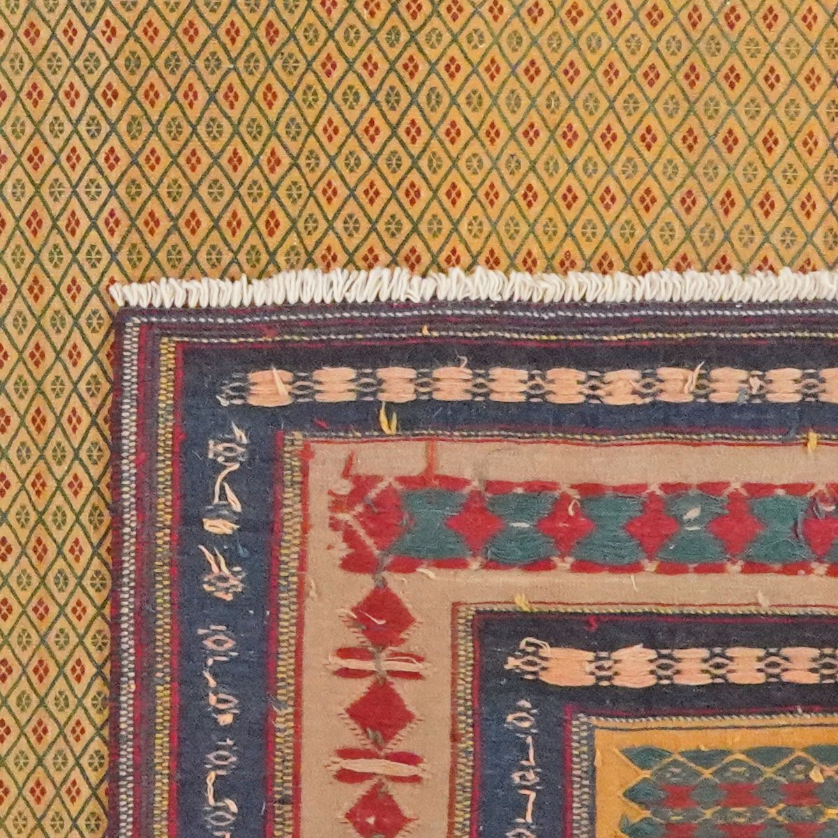 Sumak Afshar — Handmade, 219x265 cm, Yellow, 100% Virgin Wool | View 6