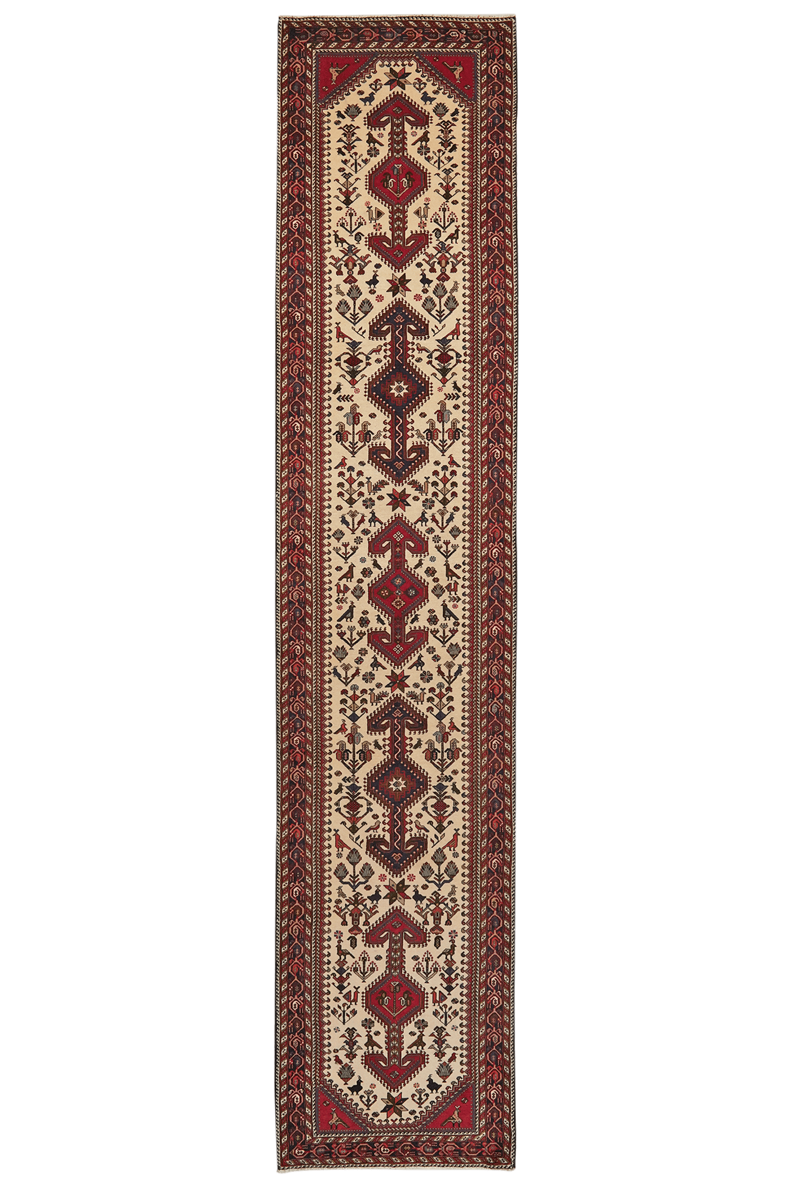 Nasrabad — Hand-knotted, 83x395 cm, Beige, 100% Virgin Wool | Main view