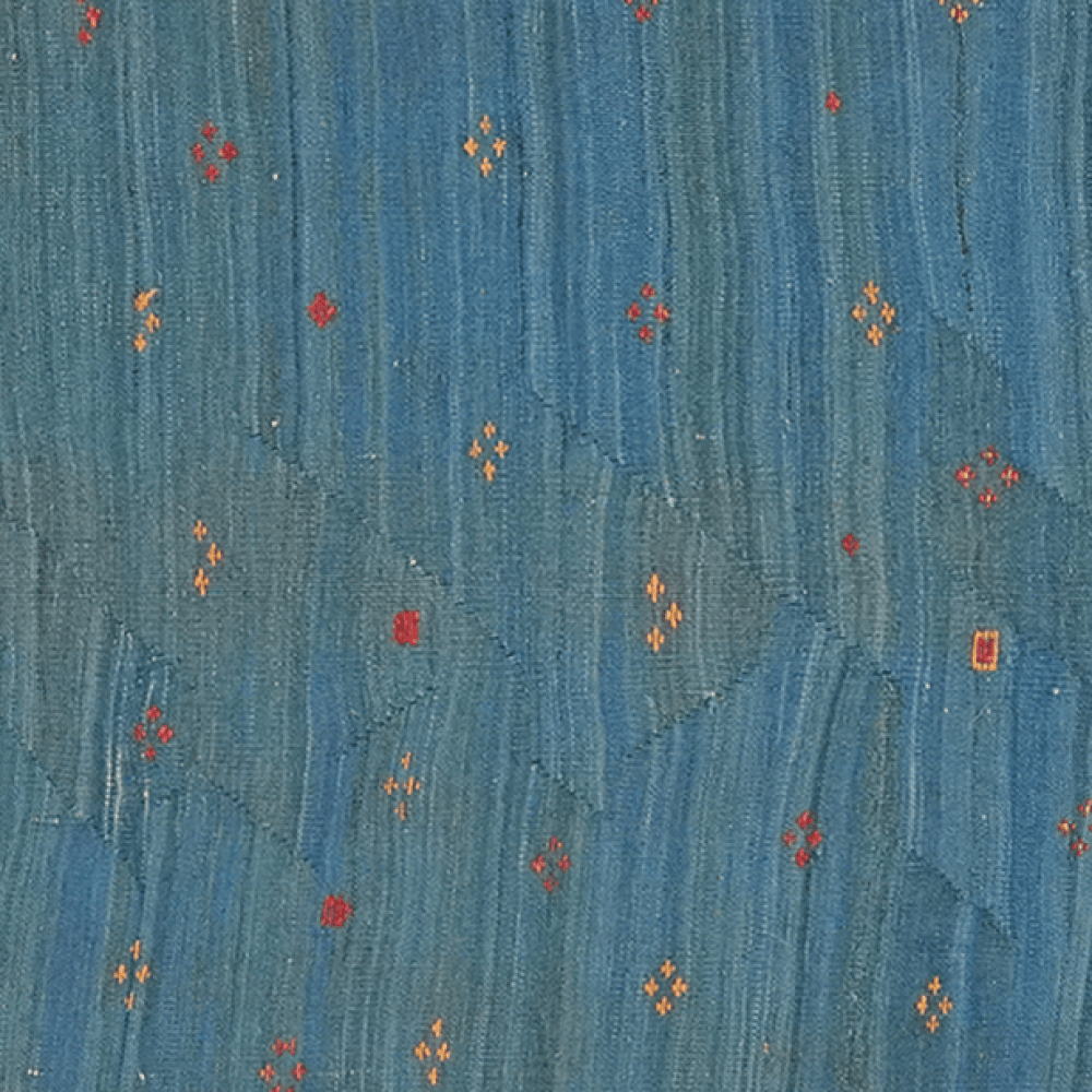Kelim Gashgai — Handmade, 97x205 cm, Blue, 100% Virgin Wool | View 4