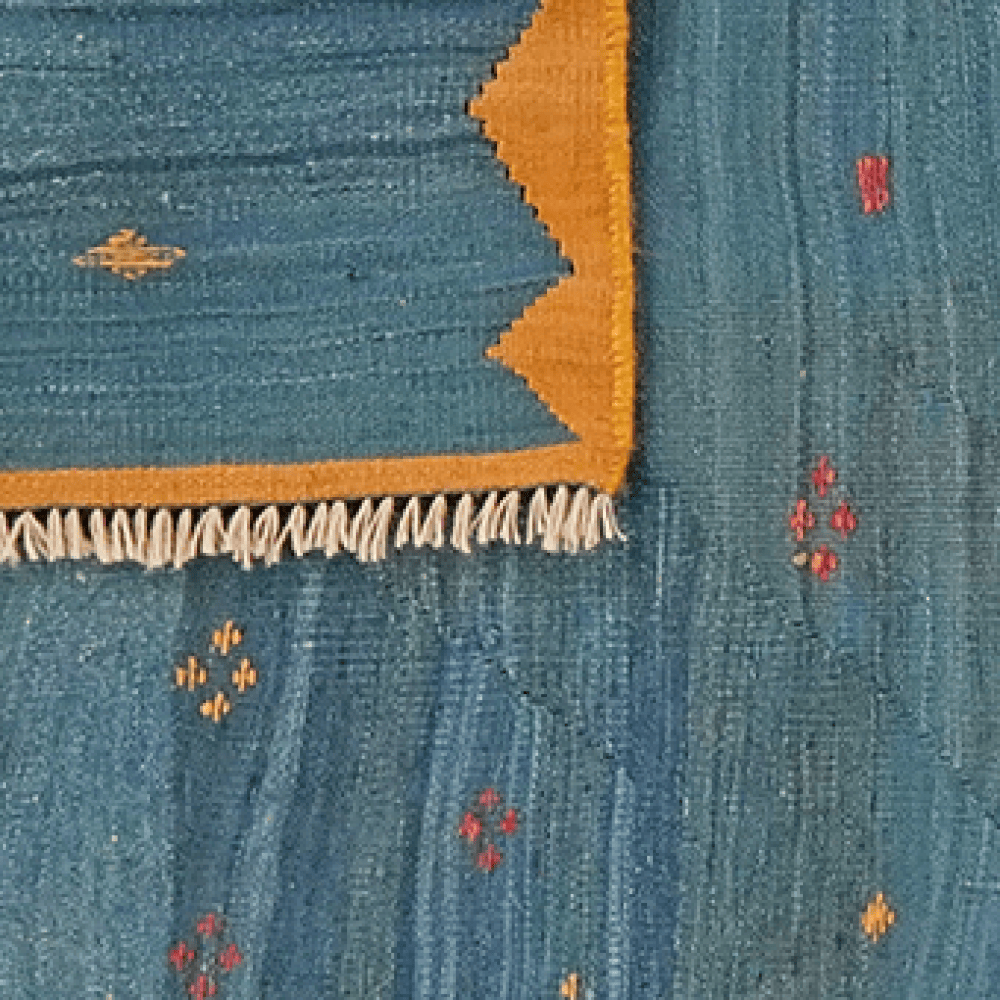 Kelim Gashgai — Handmade, 97x205 cm, Blue, 100% Virgin Wool | View 6