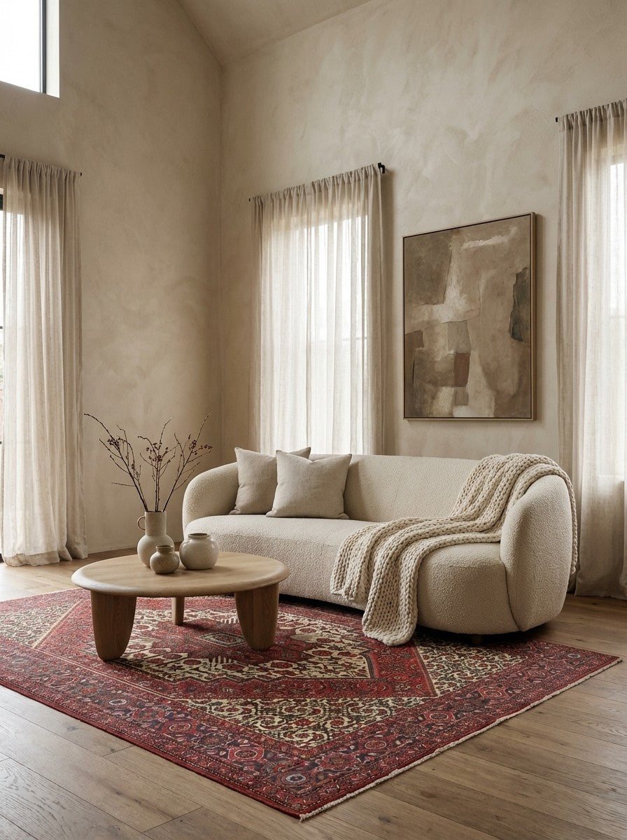Goltuk — Hand-knotted, 132x215 cm, Beige, 100% Virgin Wool | Detail view