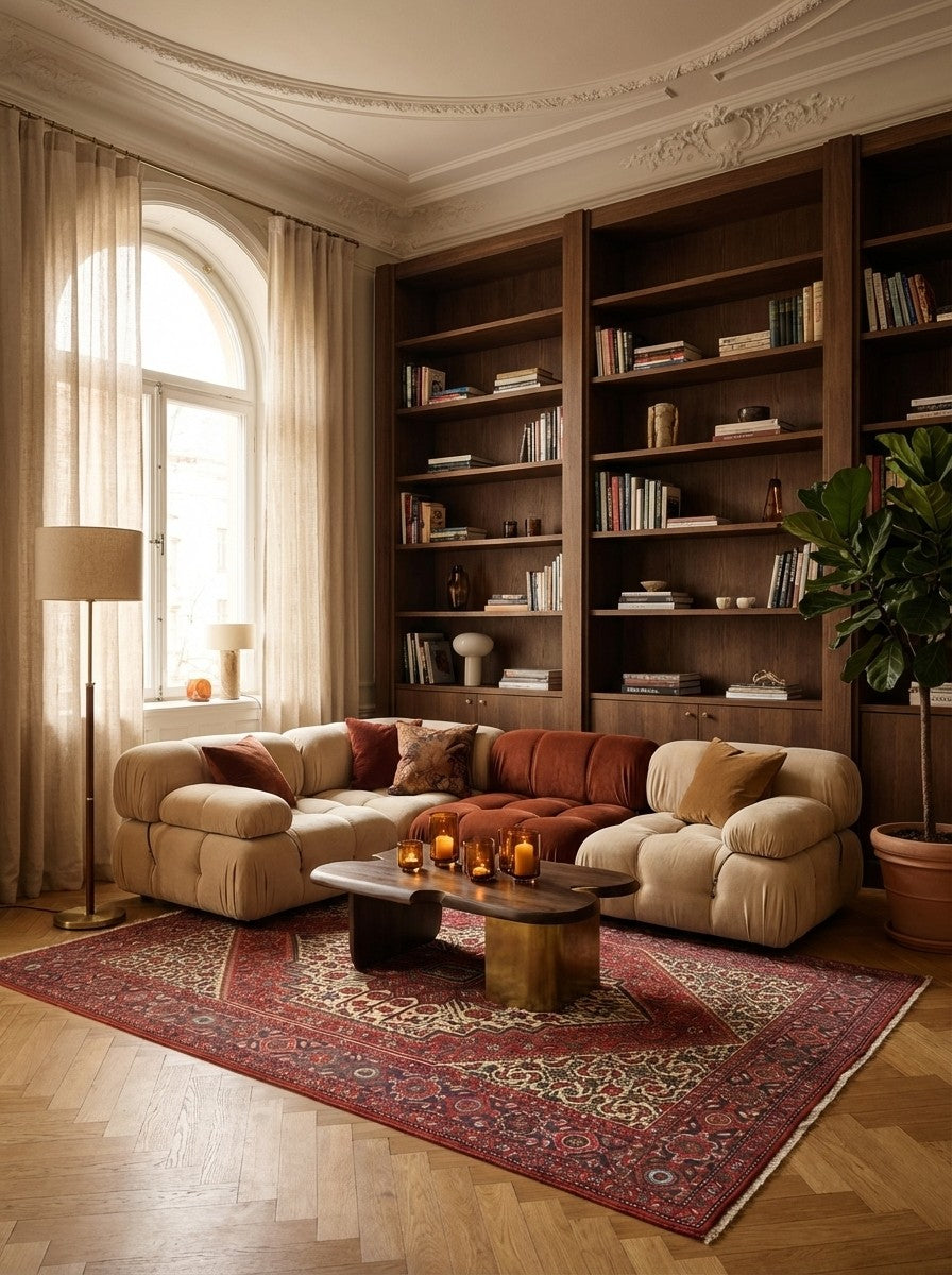 Goltuk — Hand-knotted, 132x215 cm, Beige, 100% Virgin Wool | Back view
