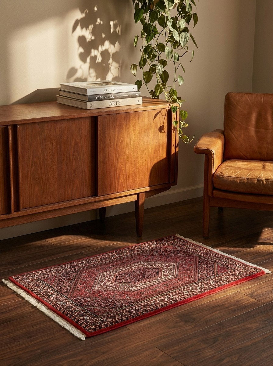 Bidjar Bookan — Handgefertigt, 110x79 cm, Beige, 100% Virgin Wool | Back view