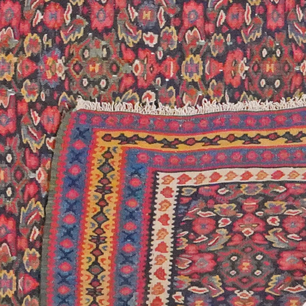 Kelim Bidjar — Handmade, 184x498 cm, Blue, 100% Virgin Wool | View 6