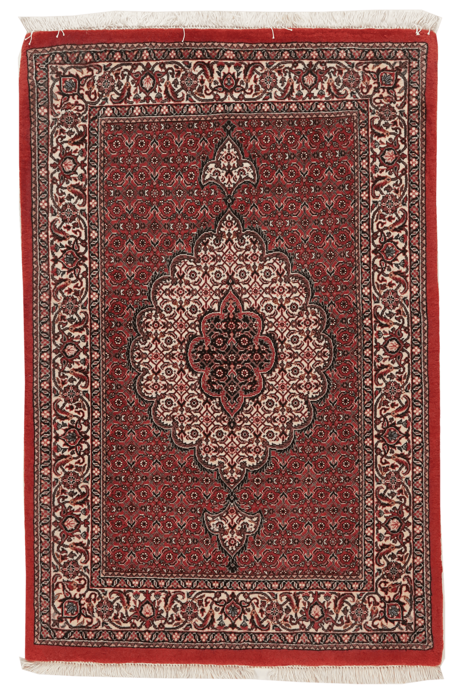 Bidjar Bookan — Hand-knotted, 85x131 cm, Red, 95% Schurwolle, 5% Seide | Main view