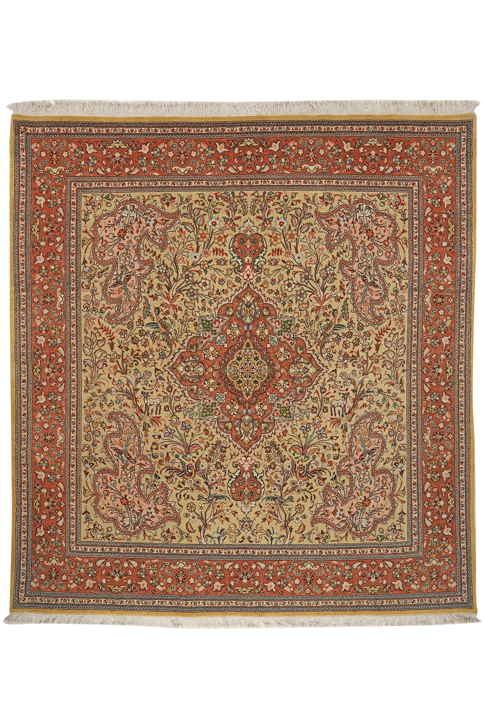 Tabriz Old — Hand-knotted, 199x216 cm, Beige, 100% Virgin Wool | Main view
