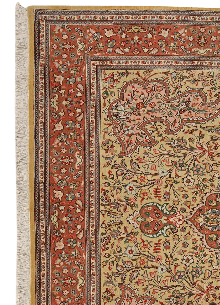 Tabriz Old — Hand-knotted, 199x216 cm, Beige, 100% Virgin Wool | View 3