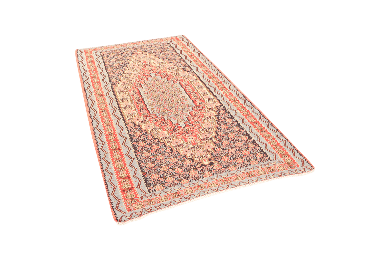 Kelim Senneh — Handmade, 113x202 cm, Multicolor, 100% Virgin Wool | View 5