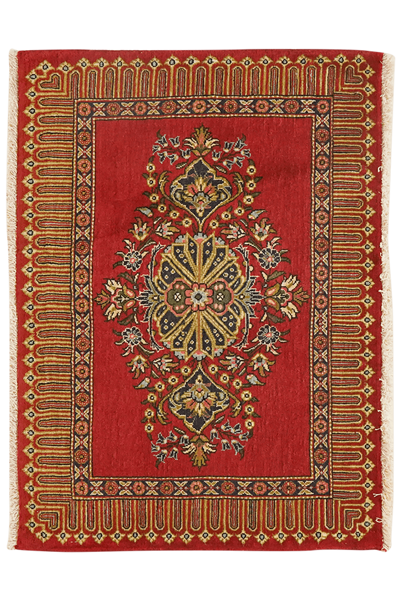 Kashan — Hand-knotted, 87x62 cm, Red, 100% Virgin Wool | Main view