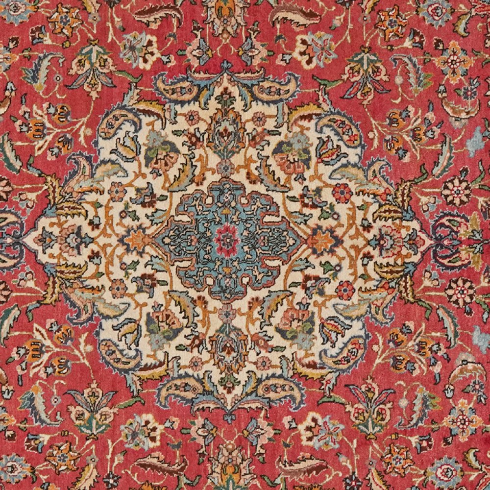 Tabriz Old — Hand-knotted, 142x213 cm, Red, 100% Virgin Wool | View 4