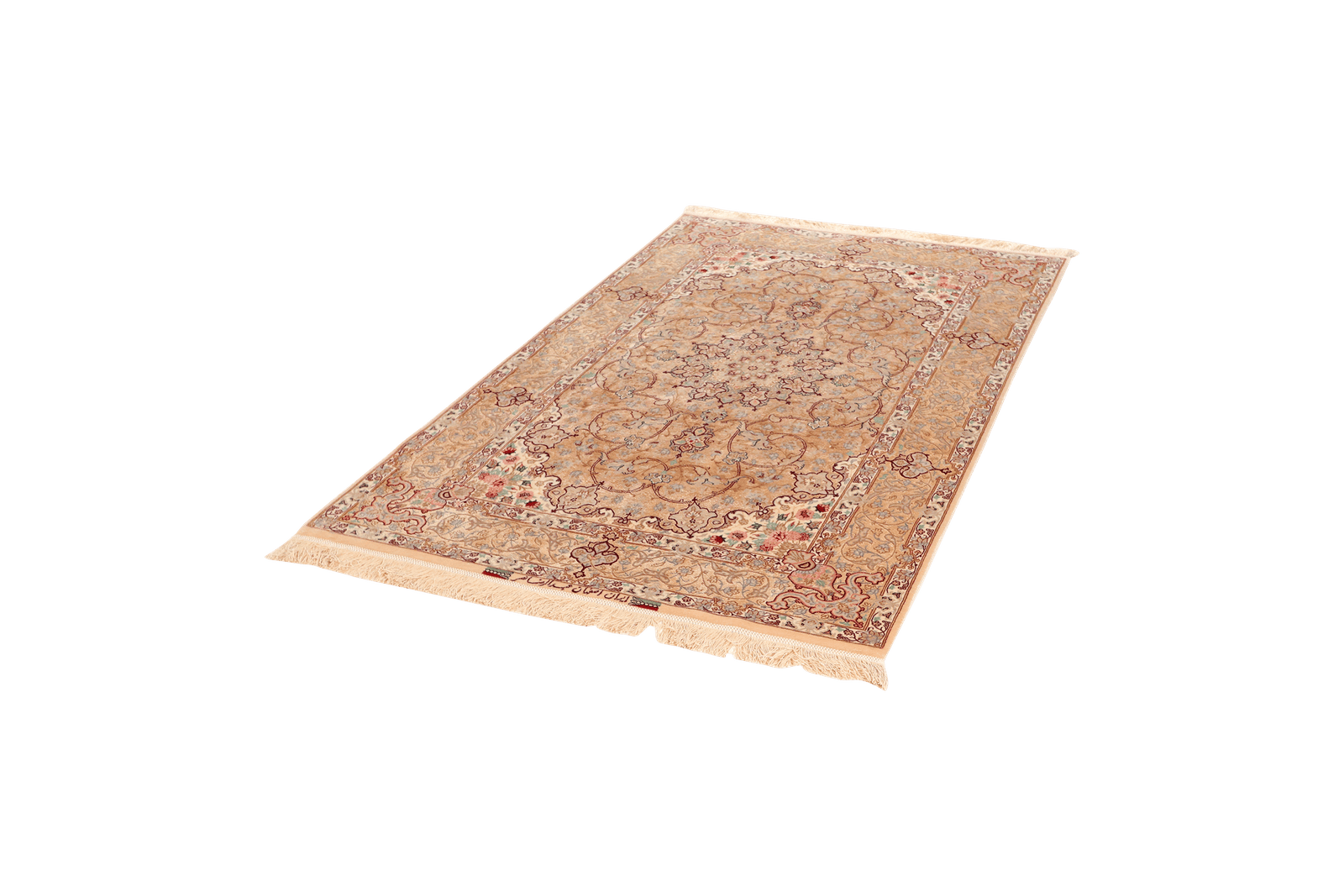 Isfahan — Hand-knotted, 107x167 cm, Beige, 90% Seide, 10% Schurwolle | View 5