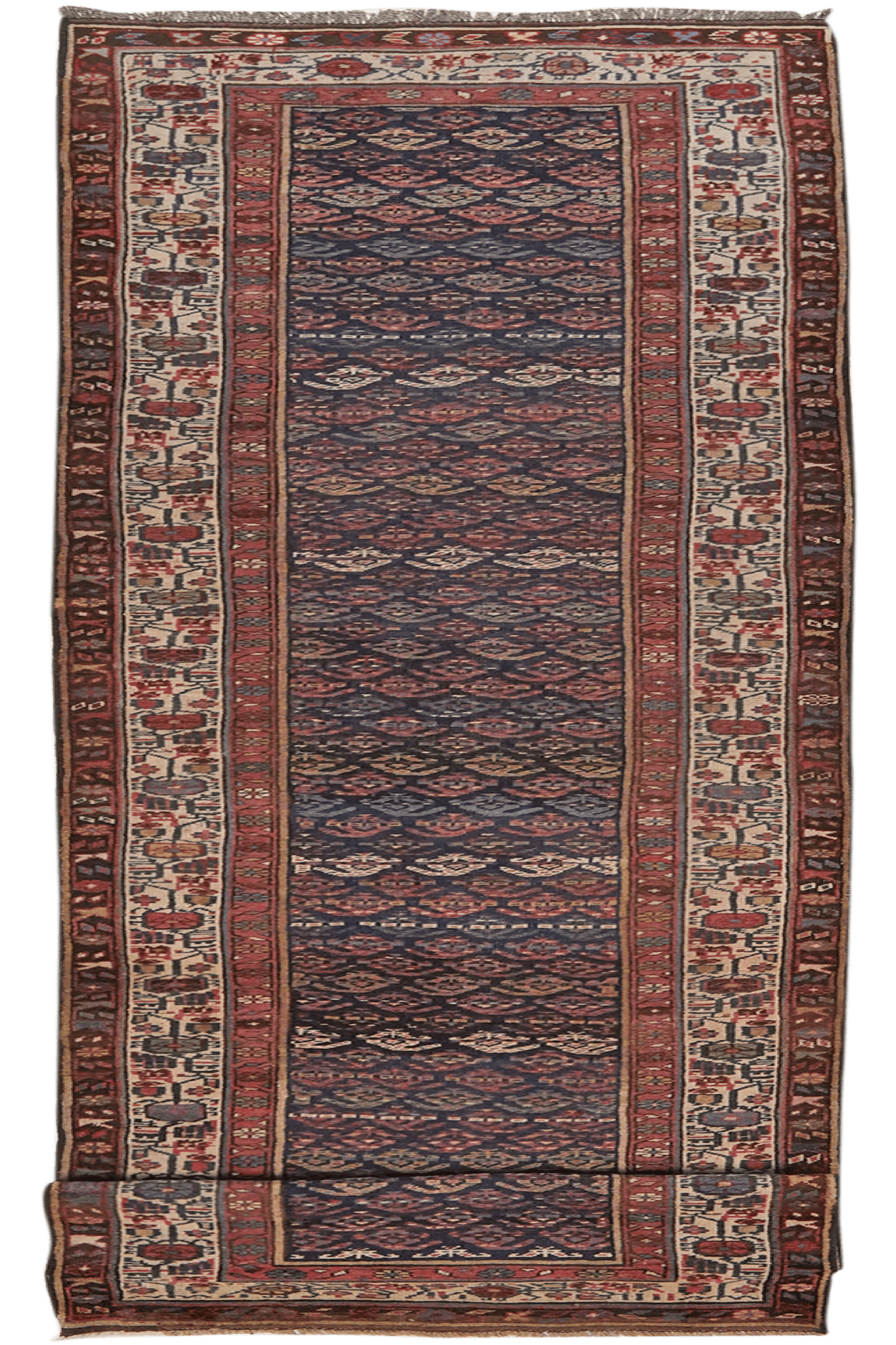 Seysan — Hand-knotted, 96x408 cm, Blue, 100% Virgin Wool | Main view