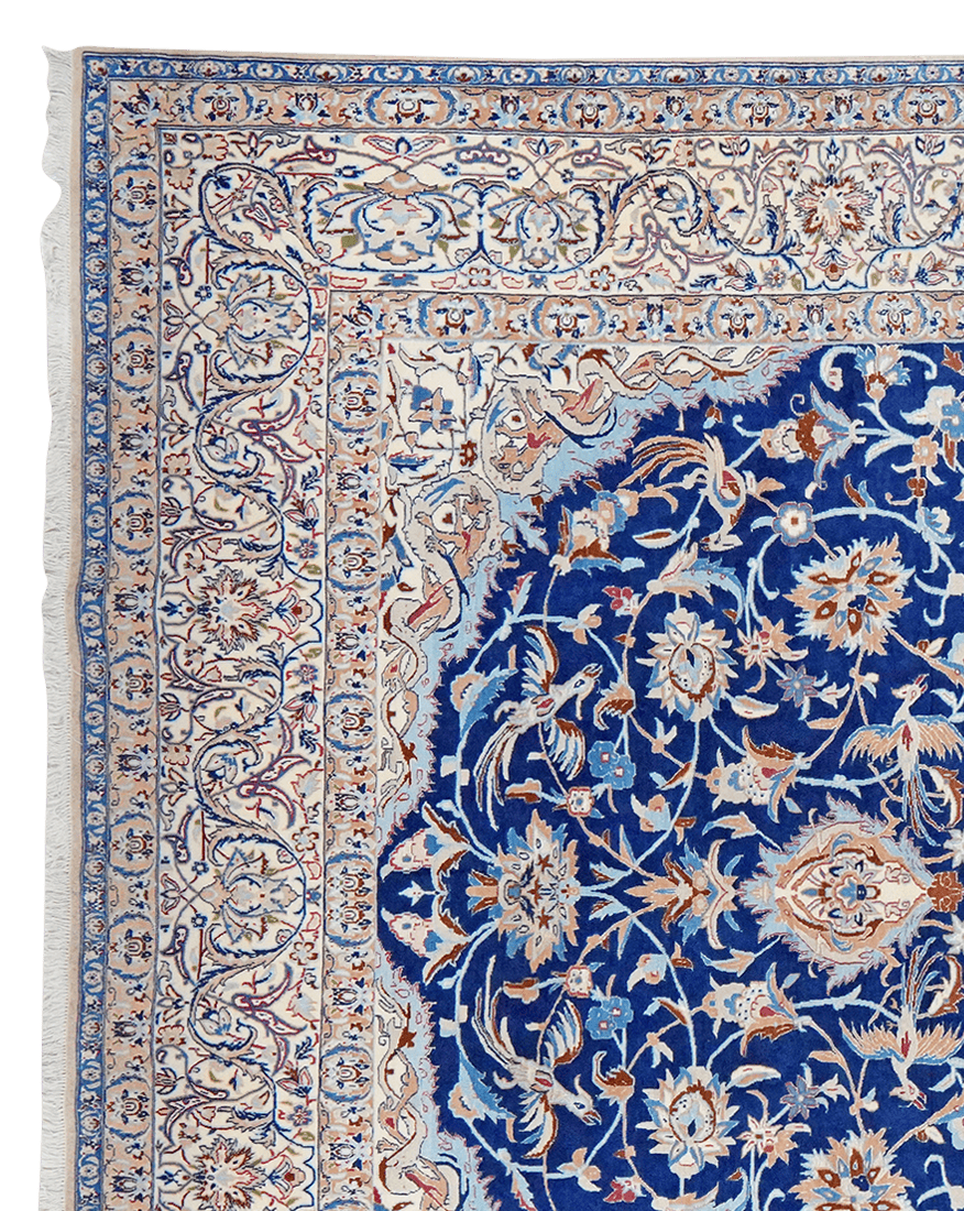 Nain 9La — Hand-knotted, 251x376 cm, Blue, 100% Virgin Wool | View 3