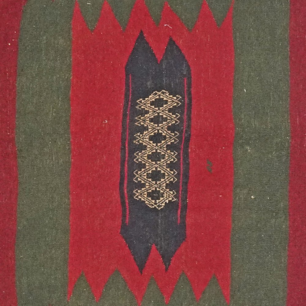 Kelim Afshar — Handmade, 140x130 cm, Red, 100% Virgin Wool | View 4