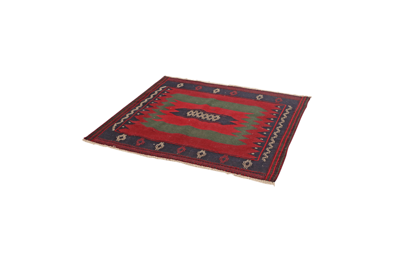 Kelim Afshar — Handmade, 140x130 cm, Red, 100% Virgin Wool | View 5